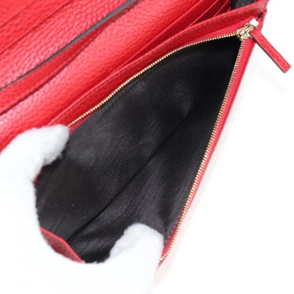 GUCCI Shoulder Wallet Swing Leather Red Gold 368231 534563 Auth BA5829V - Picture 12 of 16